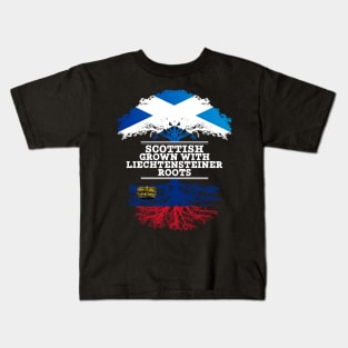 Scottish Grown With Liechtensteiner Roots - Gift for Liechtensteiner With Roots From Liechtenstein Kids T-Shirt